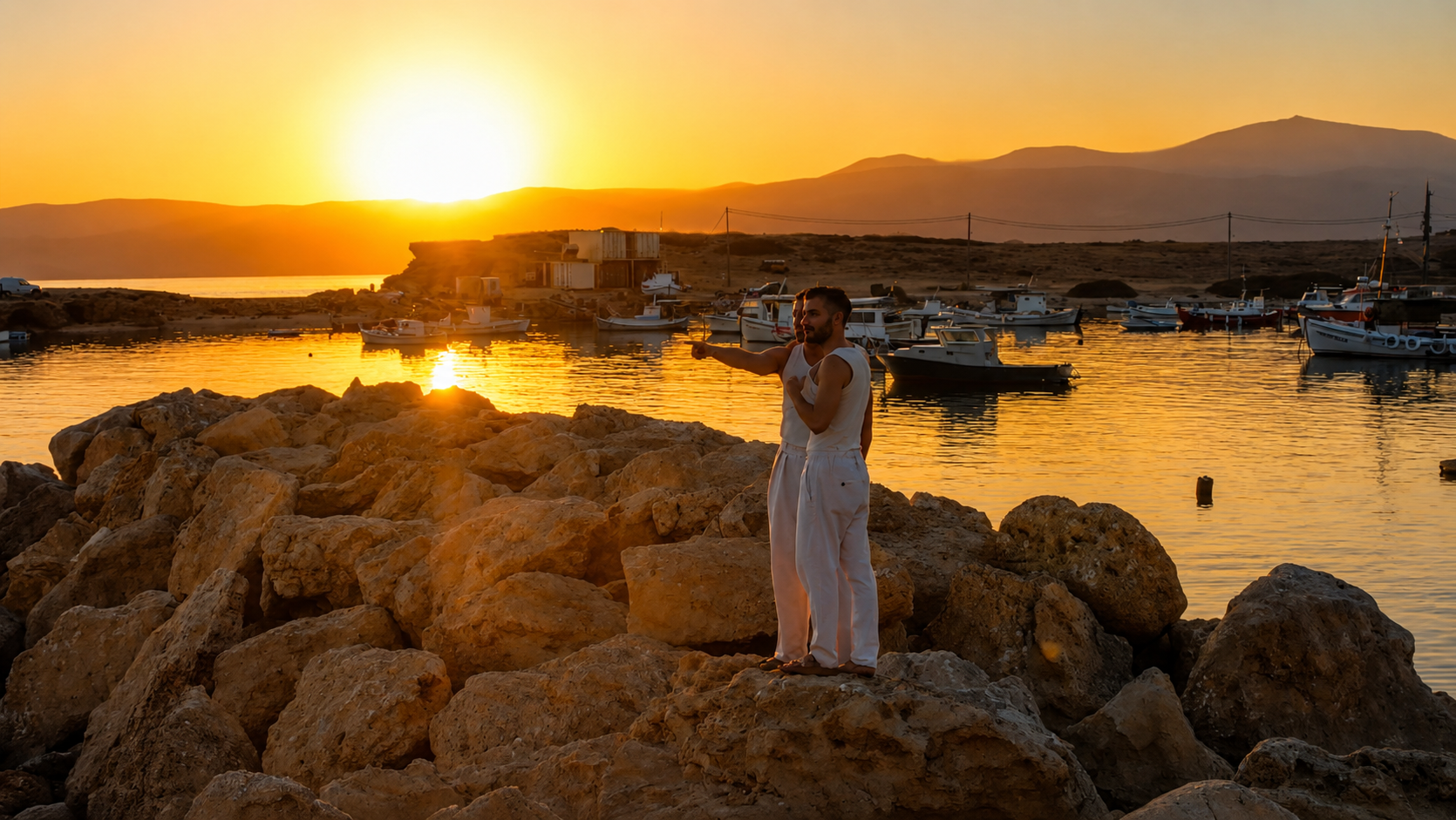 Sunset drone video Koufonisia