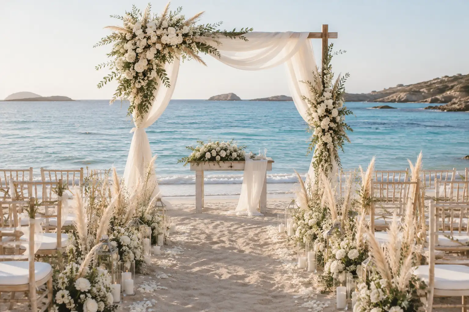 Beach wedding decoration στα Κουφονήσια