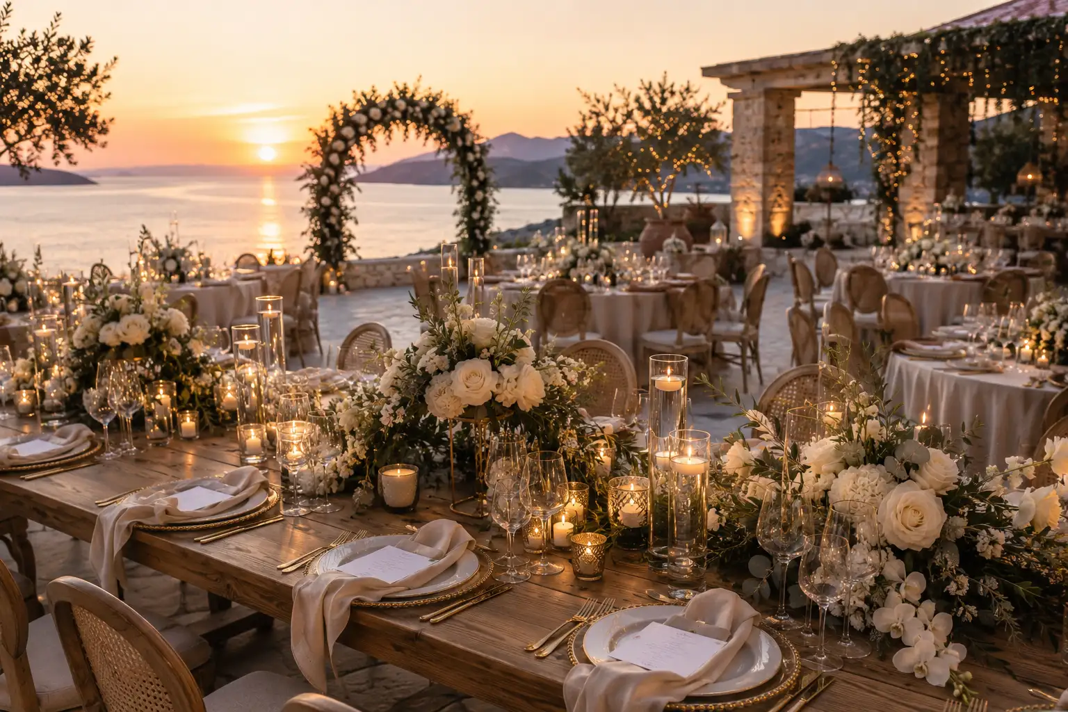 Luxury wedding reception tables στα Κουφονήσια