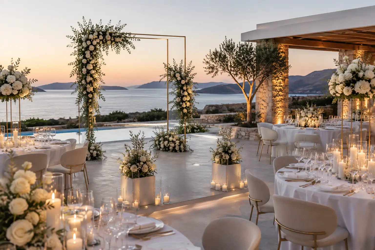 Modern elegant wedding decoration στα Κουφονήσια