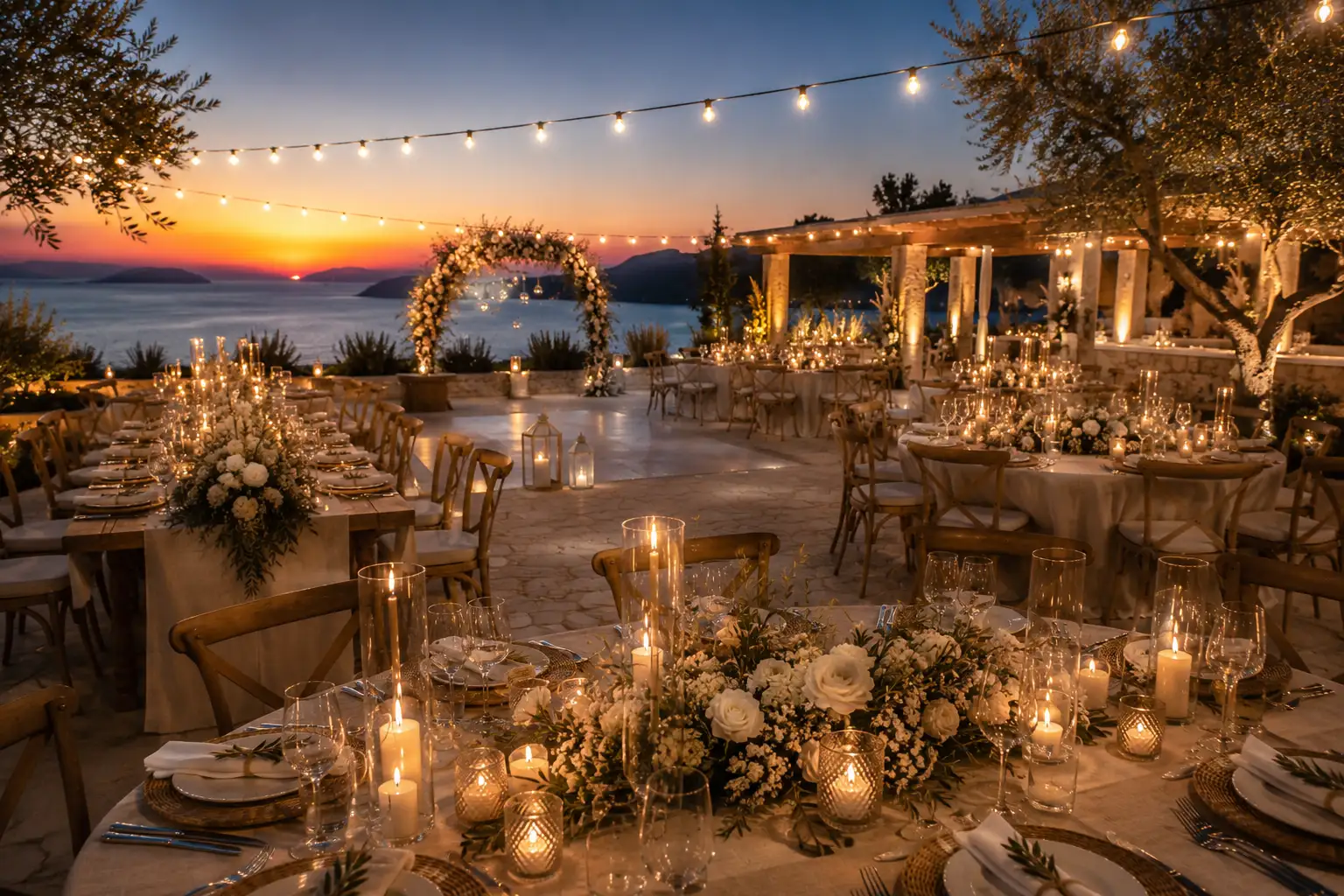 Romantic candlelight wedding reception στα Κουφονήσια