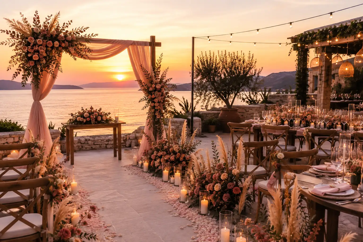 Sunset romance ανθοστολισμός στα Κουφονήσια