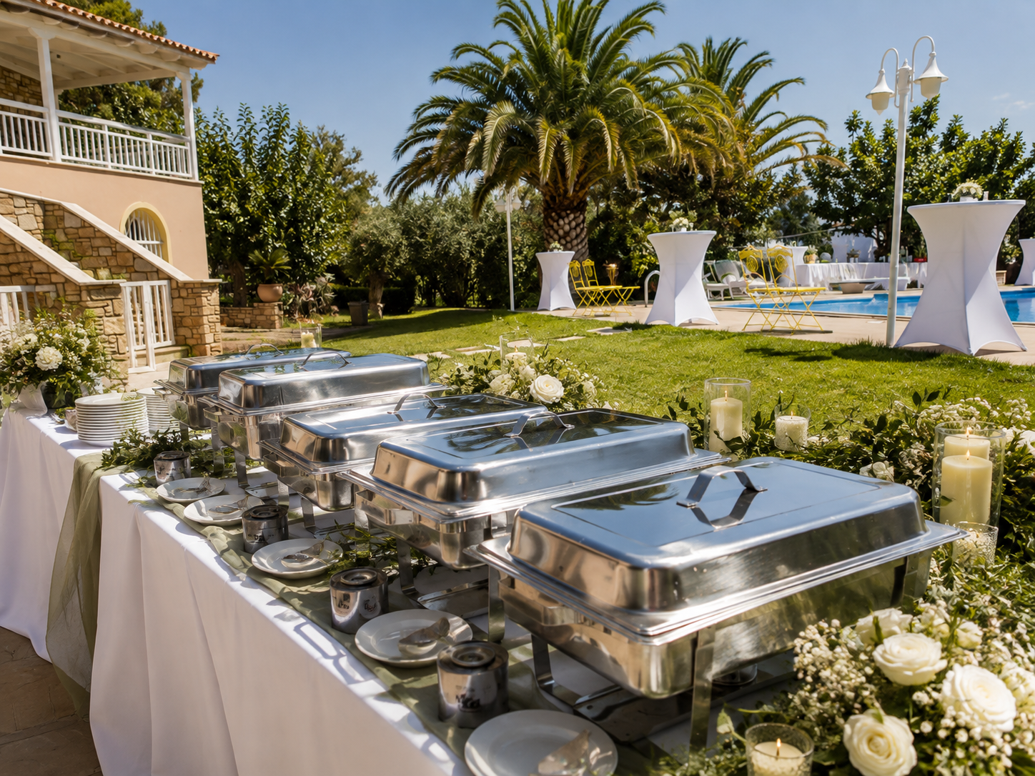 Wedding catering setup